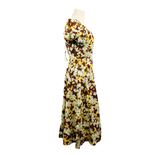 ABSTRACT PRINT PUFF SLEEVE DRESS
