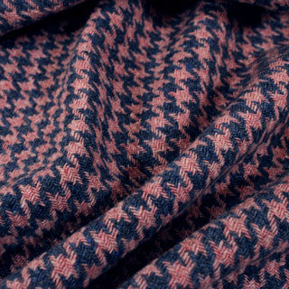 2 YARDS PINK AND BLUE HOUNDSTOOTH COATING
