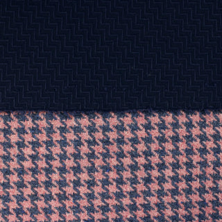 2 YARDS PINK AND BLUE HOUNDSTOOTH COATING