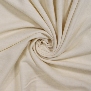 Swirl of an ivory burlap fabric, detailing the surface shine and drape.