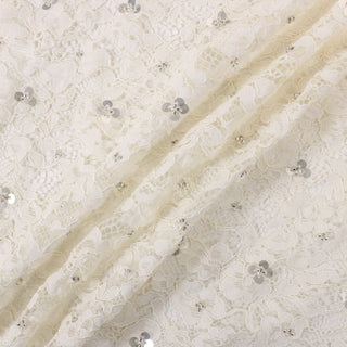 3.5 YARDS IVORY SEQUIN BEADED LACE