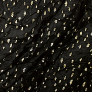 2.75 YARDS BLACK GOLD-FLECKED FABRIC