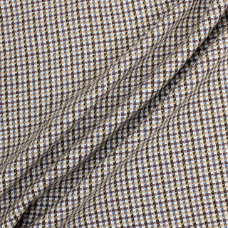 BROWN AND BLUE HOUNDSTOOTH SUITING