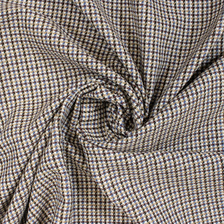 BROWN AND BLUE HOUNDSTOOTH SUITING