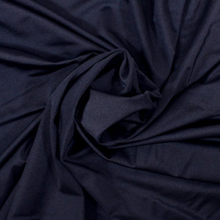 swirl of navy blue synthetic interlock fabric
