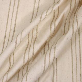three lines draped of a novelty cream rib canvas fabric
