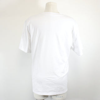 White t-shirt on a mannequin against a white background