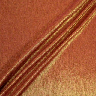 Three lines draped of an orange and gold faille fabric.