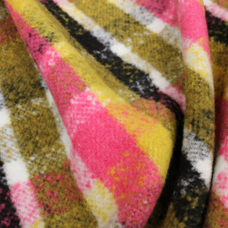 PINK AND YELLOW BRUSHED PLAID