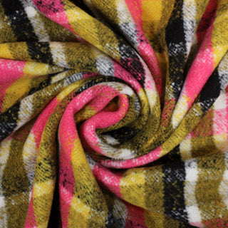 PINK AND YELLOW BRUSHED PLAID