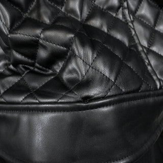 BLACK QUILTED PLEATHER JACKET