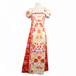 RED AND YELLOW BOTANICAL DRESS