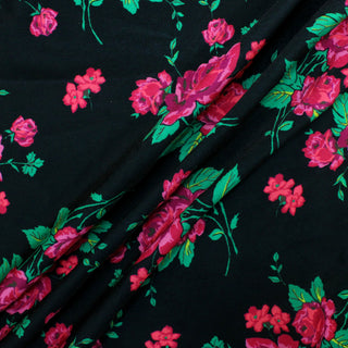 3 YARDS ROSE-PATTERNED SATIN POLYESTER