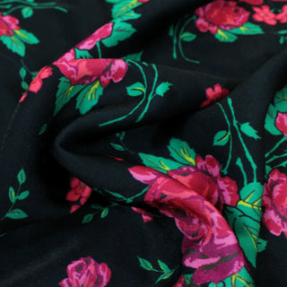 3 YARDS ROSE-PATTERNED SATIN POLYESTER