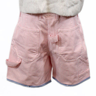 STRIPED UTILITY SHORTS
