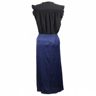 NAVY PLISSE SKIRT