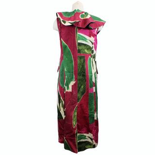 ABSTRACT PRINT SMOCK DRESS