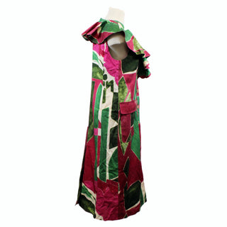 ABSTRACT PRINT SMOCK DRESS