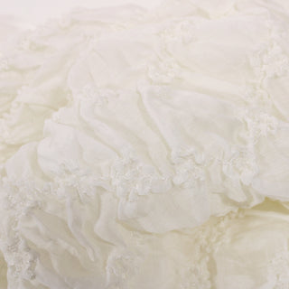 3.5 YARDS IVORY SMOCKED SILK