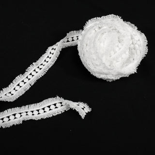 WHITE NOVELTY EYELASH DOT TRIM