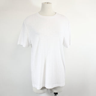 white tshirt on a mannequin against a white background