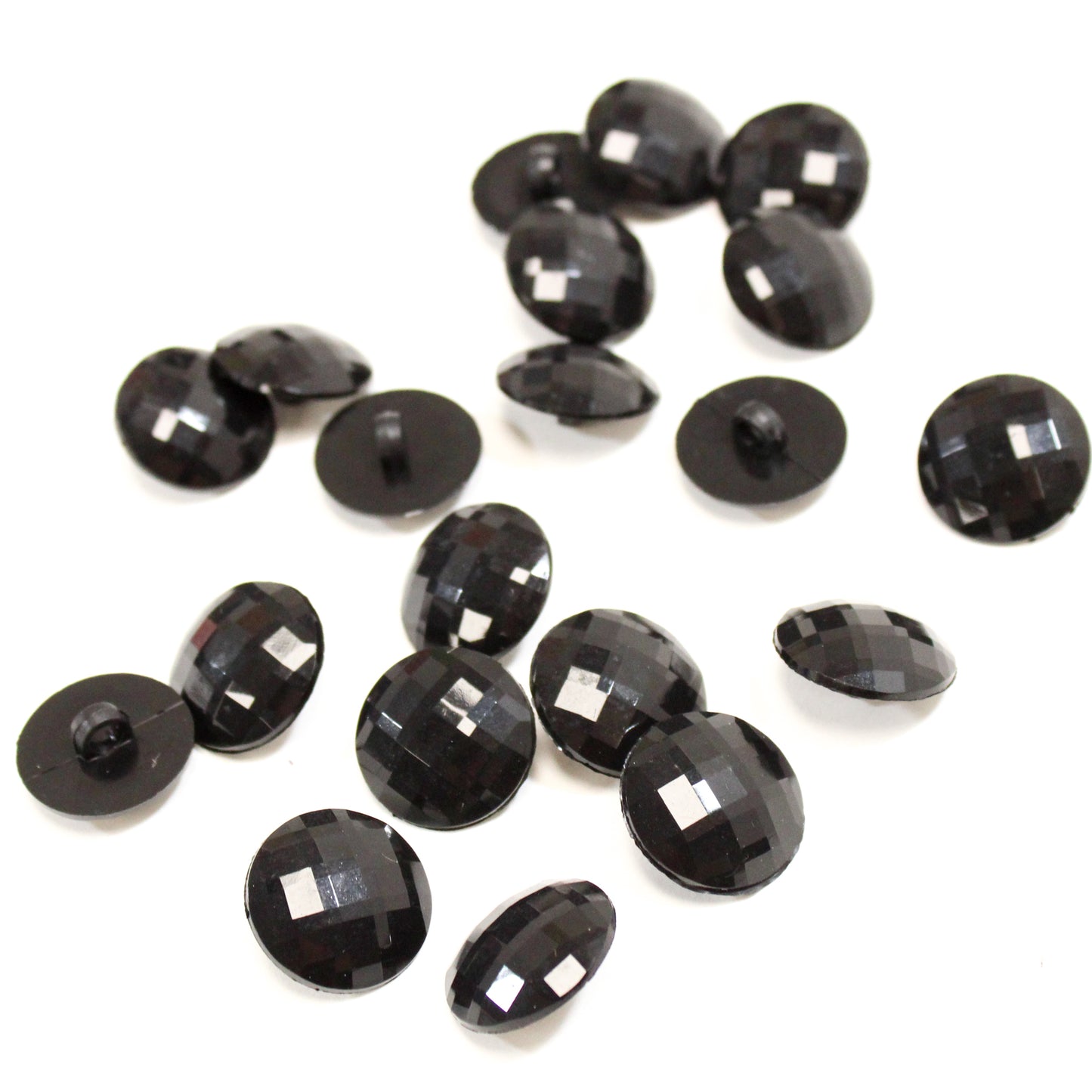 BLACK FACETED SHANK BUTTONS